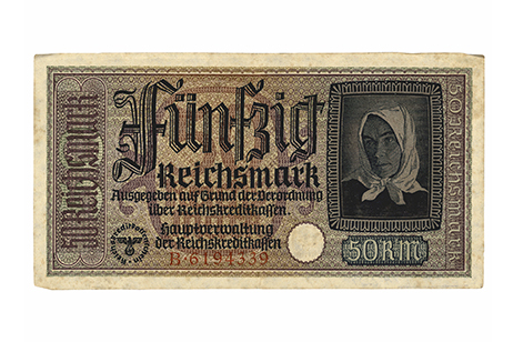 Билет банковский ценностью в 50 марок. Германия. 1940-1944 гг.